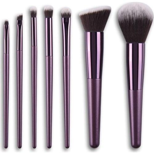 Beginners New Portable Volet Makeup Brush Set Wood Handle Fiber Wool Foundation Powder Brush Beauty Brush