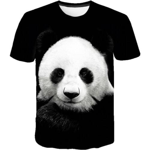 Latest Cute Panda print 3D mens and womens full print T-shirt leisure beach Street hip hop T-shirt