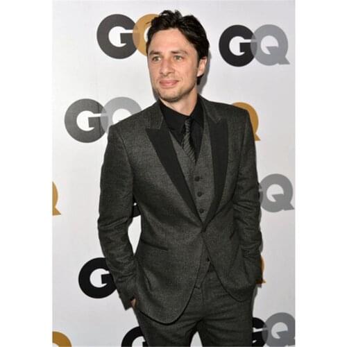 New Classic Men’s Suit Smolking Noivo Terno Slim Fit Easculino Evening Suits For Men Grey Black Tweed Prom Blazer Masculino Tux