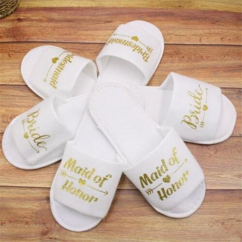 Disposable soft slippers wedding decoration team bridesmaids hen party bachelor party bride shower party decoration gift -7