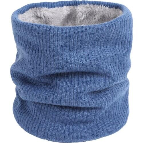 Unisex Autumn Winter Men Women Warm Knitted Ring Collar Scarf Thick Elastic Mufflers Children Neck Warmer Kids Plush Neckerchief
