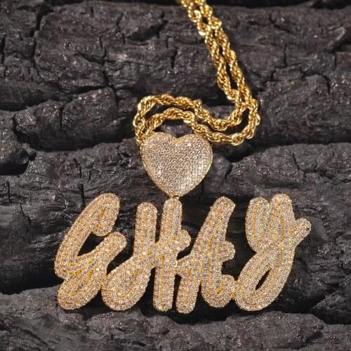 Custom name Necklace for Women Sharp Bubble Letter Pendant Hip Hop Jewelry