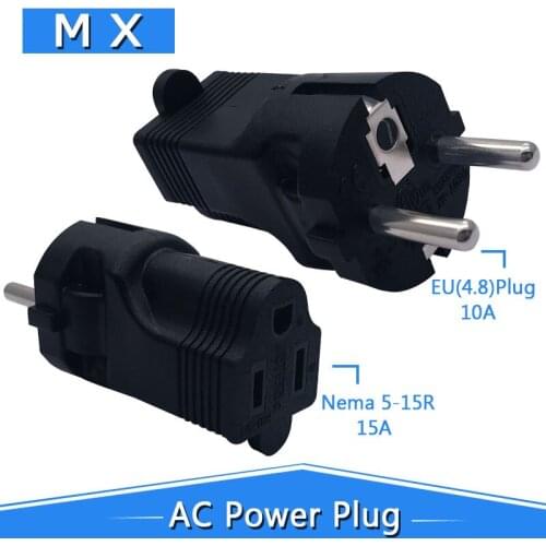 Germany France CEE7 / 7 Travel Plug Adapter Accepts NEMA 5-15R EU to US to EU AC Power Plug Travel Converter