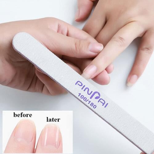 Professional Double Side Nail Files 100/180 Grit Grey Boat Thick Sandpaper Sanding Buffer Files Beauty Tools DIY Nail Art Tool