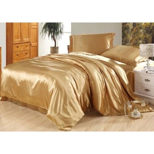 7pcs Luxury camel tanning silk bedding set satin sheets super king queen full twin size duvet cover bed sheet quilt custom-made