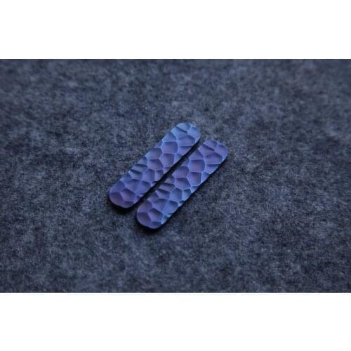 58mm Titanium Alloy Chip Handle Stone Pattern Grilled Blue Suitable For DIY Change Handle Accessories