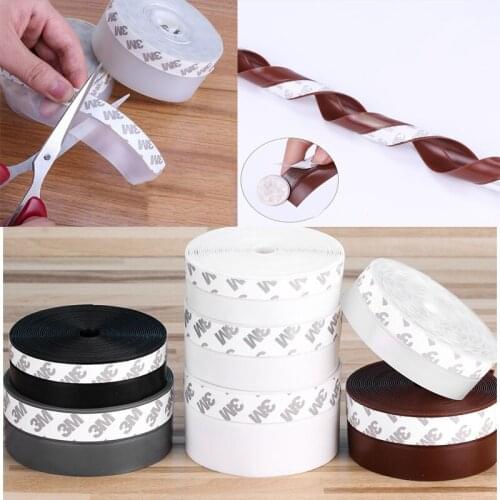 Window Door Bottom Self Adhesive Silicone Rubber Seal Weathering Strip Door Sealing Bar Window Insect Proof Gap Sealing Tape