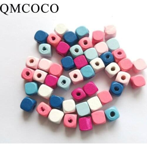 DIY 50Pcs10mm Colorful Square Beads Handmade Custom Fashion Decorations CraftsJewelry Childrens Educational Toys Accessories