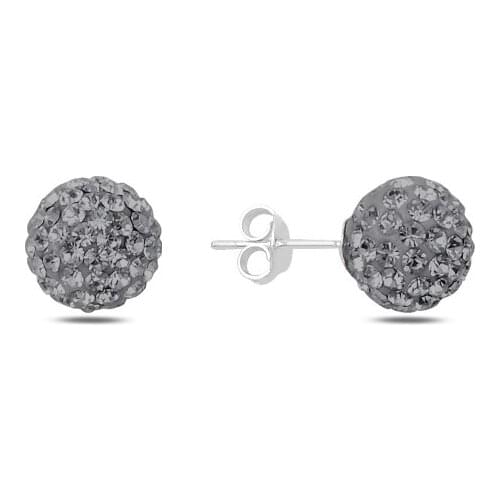 KUTAYDAN Zircon Cubic Zirconia Ball Earrings 925 Sterling Silver