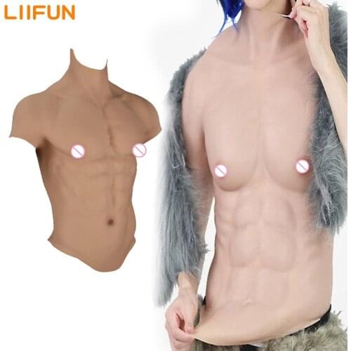 Erotic Sexshop Silicone Realistic Fake Muscle Belly Play Artificial Simulation Muscle Chest Men Crossdressers Satisfied Member