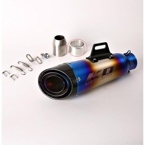 Blue 60.5 mm Motorcycle Exhaust Pipe Universal Rear Escape No DB Killer Carbon Fiber Exhaust Tips for YZF-R1 S1000RR RSV4