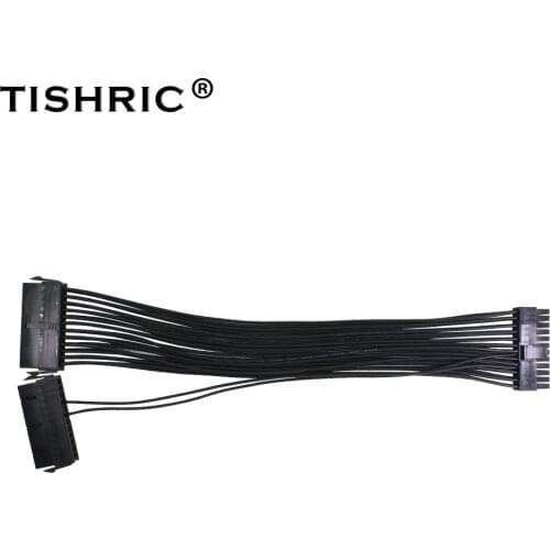 TISHRIC ATX Power Supply Synchronizer Dual PSU Extension Cable 20+4 24Pin Power Supply Cord For Computer Adaptor For GPU Mining