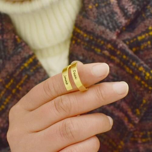 Cross-Border New Stainless Steel Name Custom Ring DIY Letter Marking Engraving Ring Source Manufacturers