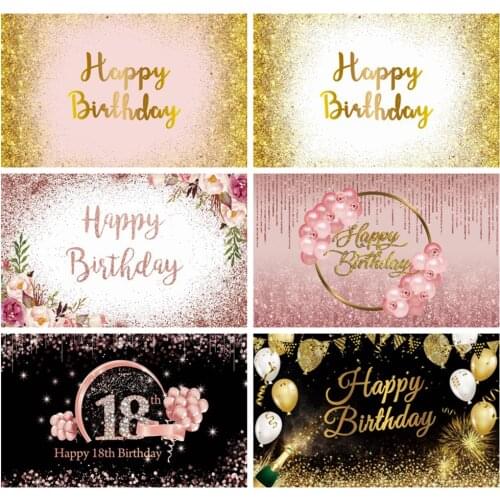 Happy Birthday Party Newborn Baby Shower background photography Pink Romantic Rose Flower Girl High heels Backdrop Vinyl Custom