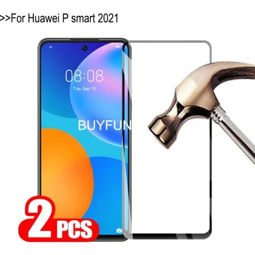 2Pcs HD Tempered Glass For Huawei P smart 2021 Phone Protective Glass Screen Protector Safety Glas Film For Huawe P smart 2021