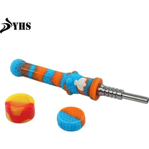 1 Pc Smoking Pipe with Unbreakable Glass Bowl Sunflower Shaped Hand Pipe and 1 Pc 5ml Silicone Small Box for Wax Oil