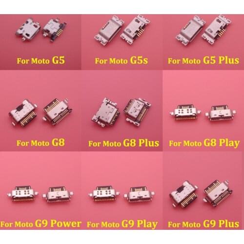 20Pcs For Moto G5 G5S G6 G7 G8 G9 Plus Play Power Type-C USB Charging Port Connector Socket Tail Plug Phone Replacement Parts