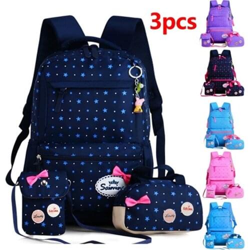 3pcs/set Bags Backpack Schoolbag Fashion Kids Lovely Backpacks For Children Teenage Girls School Student Backpack