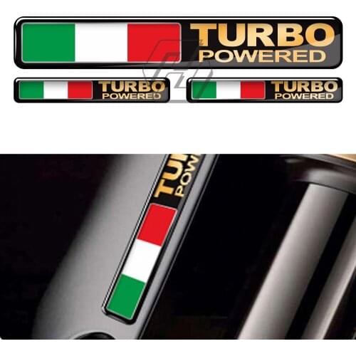 3D Italy Flag Turbo Powered Sticker Motorcycle Tank Decal Car Tail Turbo Stickers