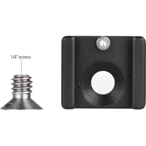 Andoer Cold Shoe Mount Adapter Base Bracket with 1/4"Mounting Screw for DSLR Camera Cage Flash LED Light Microphone (Pack of 1)