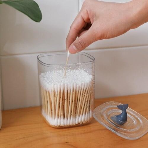 Acrylic Transparent Desktop Cotton Swab Storage Box Multi-purpose Desktop Debris Dust-proof Storage Box70