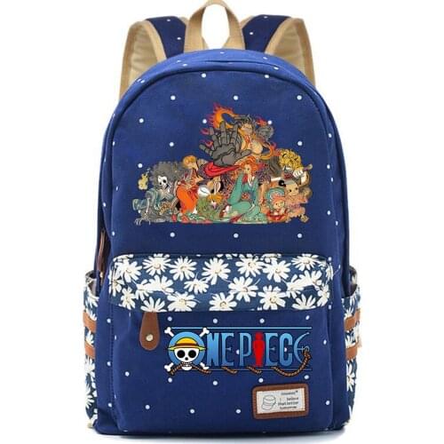 Anime One Piece Canvas Backpack Teenger Schoolbag High Quality Packsack Casual Mochila Unisex Student Travel Laptop Bag