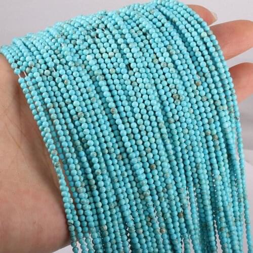 Wholesale Natural Stone Blue Turquoises Beads Loose Beads for Fashion Jewelry Making Necklace Bracelet Supplies 4mm