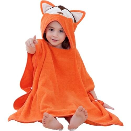 Childrens cotton bath towel baby bathrobe animal shape cute kid cartoon hooded home service robe nightgown