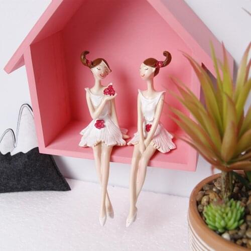 Home Decoration Figurines White Angel Flower-fairy Girl Beautiful Desktop Ornaments Decoracion Salon Casa Декор Для Дома