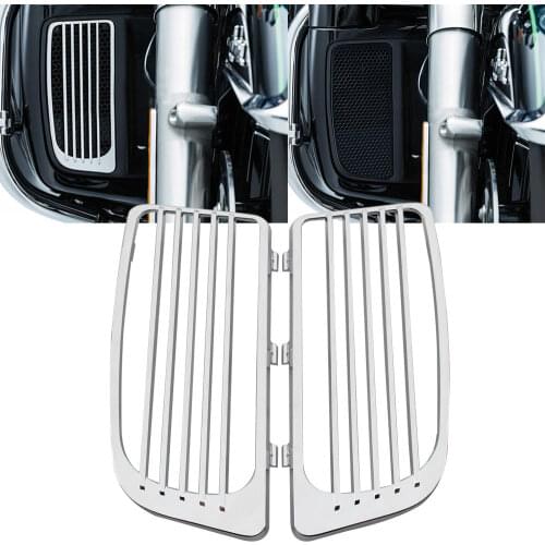 Motorcycle Chrome Radiator Grills Lower Fairing Twin Cooled For Harley Touring Ultra Limited CVO Limited FLHTK Road King