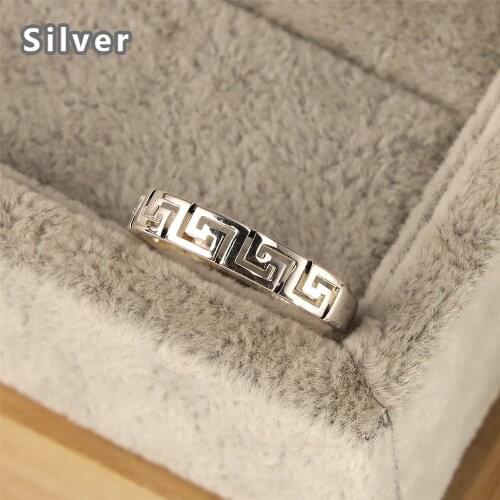 Hot sale of European and American fashion 925 pure silver simple grain ring jewelry womens gift