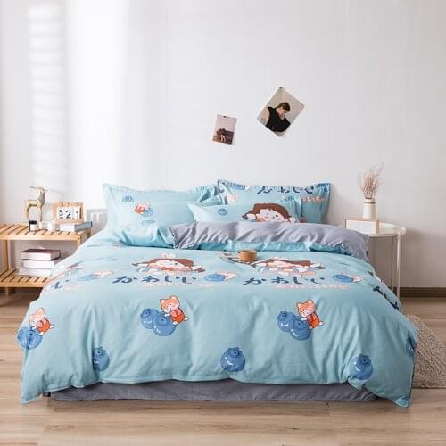 Cartoon Little Girl Pattern Bedding Set, Duvet Cover Pillowcase 3pcs 140x200,210x210 Quilt Cover, King Size Bed Sets