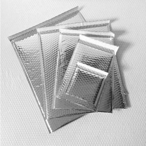 Jewelry/Clothing/CD/Fragile Product Shipping Packaging Bag Silver Aluminum Foil Bubble Mailer Mailing Envelope Bag Poly Mailer