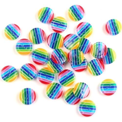 LF 50Pcs Round Resin Sewing Buttons With 2 Hole For Cloth Needlework Flatback Scrapbooking Crafts Decorative Diy Accessories