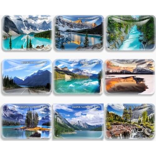 Yoho Jasper Banff National Park Fridge Magnet Emerald Lake Icefield Parkway Tourist Souvenir Glass Refrigerator Magnetic Sticker