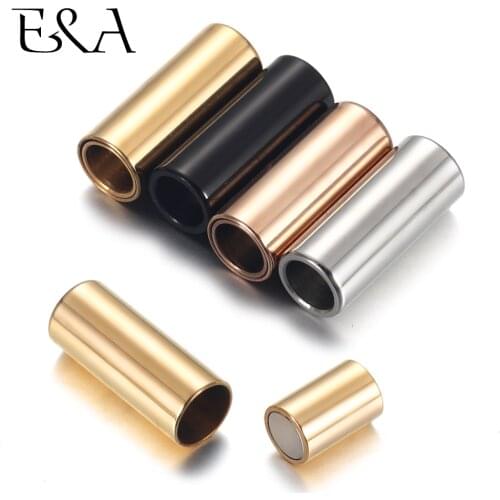 2Pcs Stainless Steel Hole Size 3mm 5mm Magnetic Clasps Leather Cord Bracelet Lace Buckle Necklace DIY Jewelry Making Accessories