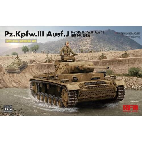 Ryefielld RM5072 model 1/35 Scale PZ.Kpfw.lll Ausf.J WITH FULL INTERIOR KIT Plastic model kit