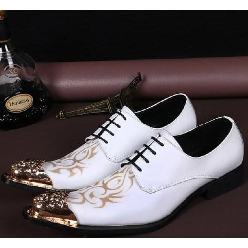 Fashion carving mens white genuine leather wedding shoes men luxury pointed toe design suit dress shoes man leisure party shoes