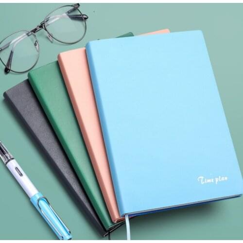 Soft Pu Leather 96sheets A5 Daily Weekly Planner Notebook Creative School Office Agenda 2021 Schedule Diary Journal Stationery