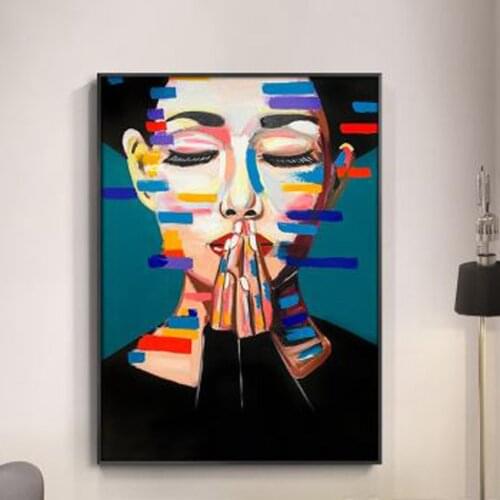 5D Diamond Painting Kits Girl With Eyes Closed Paint With Diamonds Embroidery Portrait Craft Paintings For Living Room Wall