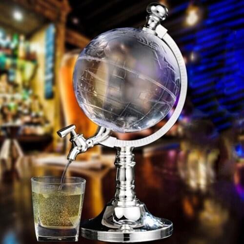 Whiskey Decanter Set Globe Dispenser Antique transparent Glass Liquor Wine Drinks juices Dispenser Western Restaurant Bar Props