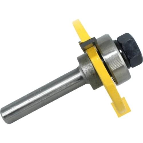 2 pcs 8mm Shank Tongue & Groove Joint Assemble Router Bits T-Slot Milling Cutter for Wood Woodwork Cutting Tools MC02002