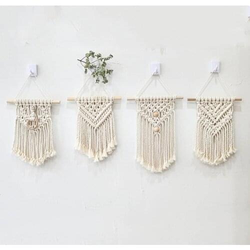 INS Hand-woven Cotton Small Wall Tapestry Childrens Room Boho Decor Photo Props Nordic Headboard Macrame Wall Hanging