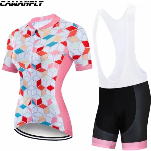2019 New Women Cycling Jersey Set Short Sleeve Clothes Quick Dry Pro Team MTB Bicycle Bike Road Riding Clothing 2019 CAWANFLY