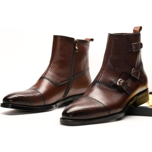 2020 New Men Genuine Cow Leather Chelsea Boots Dress Casual Ankle Shoes Business Formal British Pointed Shoes Botines Hombre
