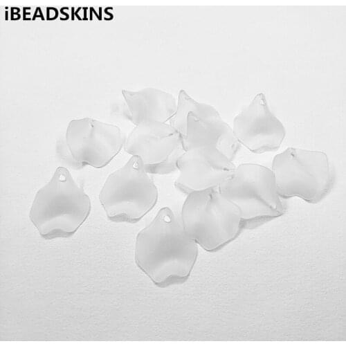 New arrival! 27x24mm 700pcs Frosted matte Clear Leaves shape beads for Necklace,Earrings parts,hand Made Jewelry DIY