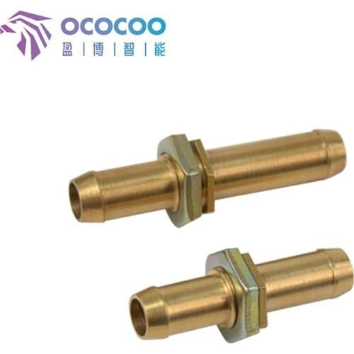 OCOCOO Pure Copper Straight Through 8mm Water Cooler Hose DIY Special Accessories Through The Plate Adapter 2 Pieces