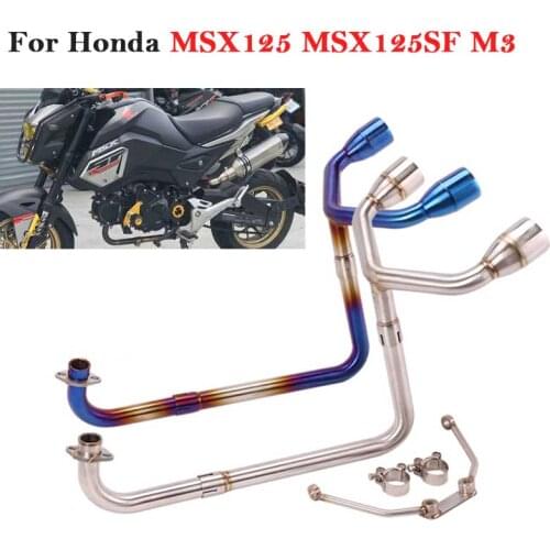 Front Middle Link Pipe For Honda MSX125 MSX 125 M3 MSX125SF Motorcycle Exhaust System Modify Double Hole Escape Connect Muffler