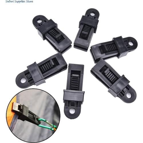 6Pcs Tents Awning Wind Rope Clamp Awnings Outdoor Camping Plastic Clip Clip Tents Awning Accessoryories