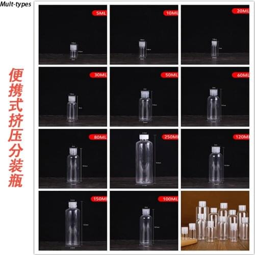 10/20/50/100/200ML Empty Bottle Plastic Bottles Sub-bottling Clamshell For Travel Shampoo Cosmetics Lotion Container Makeup Tool